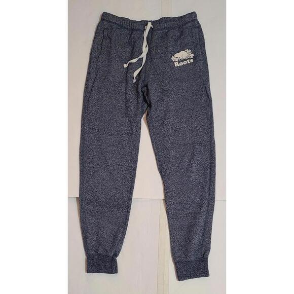 Roots Canada Sweatpants  Womens Size Small Petite  Blue Cotton Blend Cuffed EUC - Picture 1 of 11